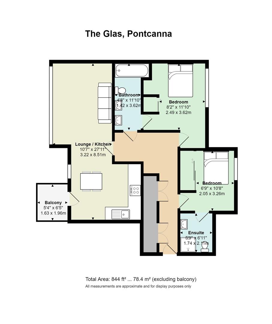 Floorplan for The Glas, Conway Road, Pontcanna, Cardiff